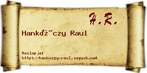 Hankóczy Raul névjegykártya